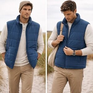 Smiths Workwear Insulated Channel Vest Mens 2XL Navy Blue S5802 Puffer Gorpcore